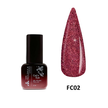 Molekula Professional Lakier hybrydowy z efektem odblaskowym i „kociego oka” FLASH FC02, 6 ml