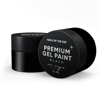 NAILSOFTHEDAY Premium Gel Paint Black no wipe - farbka bez lepkiej warstwy, 5 ml