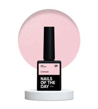 NAILSOFTHEDAY Cover base NEW Formula 29 - delikatnie różowa baza hybrydowa ze srebrną drobinką, 10 ml