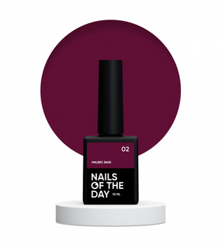 NAILSOFTHEDAY Malbeck Base 02, ciemno-czerwona baza hybrydowa, 10 ml