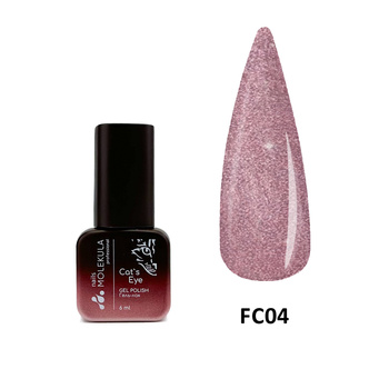 Molekula Professional Lakier hybrydowy z efektem odblaskowym i „kociego oka” FLASH FC04, 6 ml