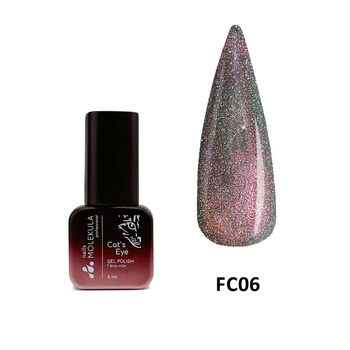 Molekula Professional Lakier hybrydowy z efektem odblaskowym i „kociego oka” FLASH FC06, 6 ml