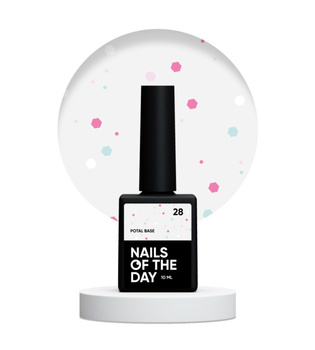 NAILSOFTHEDAY Potal Base 28 – mleczna baza z neonowym brokatem, 10 ml