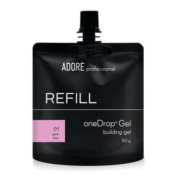 Adore Refill One Drop Gel No.01 Pink Kiss - żel do przedłużania paznokci, 60 g