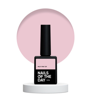 NAILSOFTHEDAY Milky Pink Top - mleczno-różowy top bez lepkiej warstwy, 10 ml