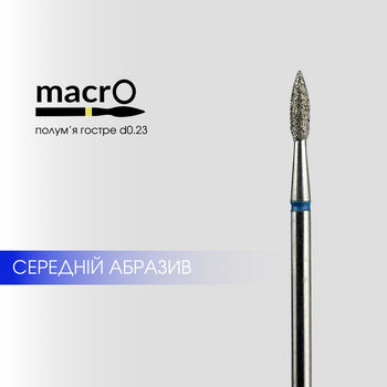 macrO Frez diamentowy płomyk - niebieski, d 023