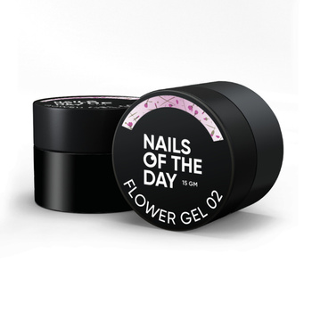 NAILSOFTHEDAY Flower Gel 02 - różowy żel budujący z kwiatami, 15 ml