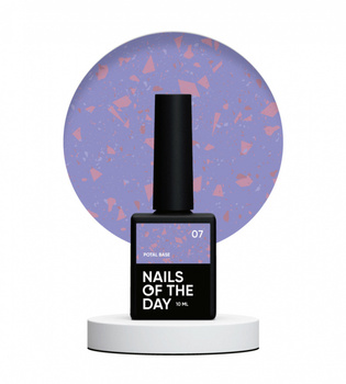 NAILSOFTHEDAY Potal Base 07 – fioletowa baza z miedzianymi holograficznymi płatkami, 10 ml