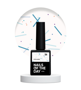 NAILSOFTHEDAY Potal Base 26 – waniliowo-mleczna baza z neonowym brokatem, 10 ml