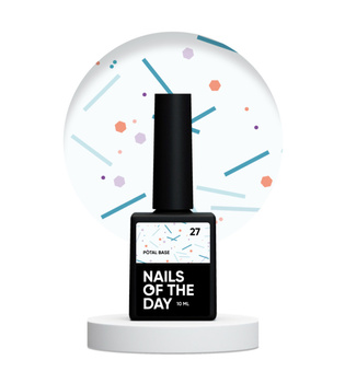 NAILSOFTHEDAY Potal Base 27 – mleczno-biała baza z neonowym brokatem, 10 ml