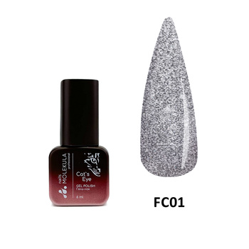 Molekula Professional Lakier hybrydowy z efektem odblaskowym i „kociego oka” FLASH FC01, 6 ml