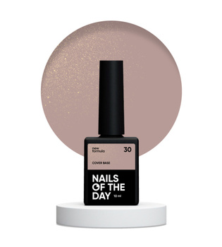 NAILSOFTHEDAY Cover base NEW Formula 30 - naturalnie nudowa baza hybrydowa ze srebrną drobinką, 10 ml