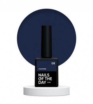 NAILSOFTHEDAY Color base 08 - ciemno-granatowa baza do paznokci, 10 ml