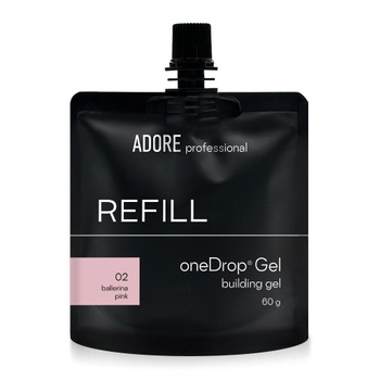 Adore Refill One Drop Gel No.02 Ballerina Pink - żel do przedłużania paznokci, 60 g