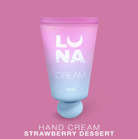 Lunamoon Nawilżający krem do rąk z technologią lamelarną o zapachu truskawek ze śmietanką – Hand Cream Strawberry Dessert, 30 ml