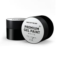 NAILSOFTHEDAY Premium Gel Paint White no wipe - farbka bez lepkiej warstwy, 5 ml
