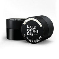 NAILSOFTHEDAY Flower Gel 01 - przezroczysty żel budujący z kwiatami, 15 ml