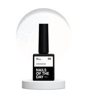 NAILSOFTHEDAY Cover base NEW Formula Milk 06 - półprzezroczysta mleczna baza hybrydowa z niebieskim brokatem, 10 ml