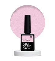 NAILSOFTHEDAY Bottle Gel Shimmer 02 - biało-różowy żel ze srebrną drobinką do wzmocnienia i naprawy, 10 ml