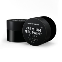 NAILSOFTHEDAY Premium Gel Paint Black no wipe - farbka bez lepkiej warstwy, 5 ml