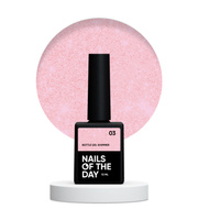 NAILSOFTHEDAY Bottle Gel Shimmer 03 - jasno-różowy żel ze srebrną drobinką  do wzmocnienia i naprawy, 10 ml