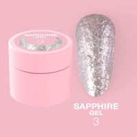 LUNAmoon Sapphire Gel Nr.3 - brokat do paznokci, 5 ml