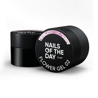 NAILSOFTHEDAY Flower Gel 02 - różowy żel budujący z kwiatami, 15 ml